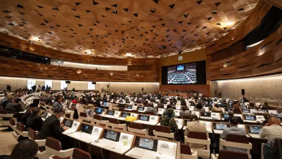 view of the workers' group in room XIX of the palais