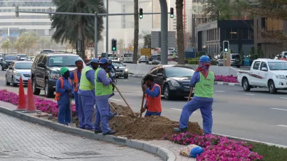 Migrant workers in Dubai, UAE