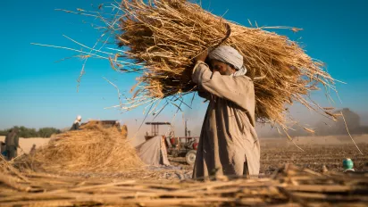 Photo of a worker outside. 