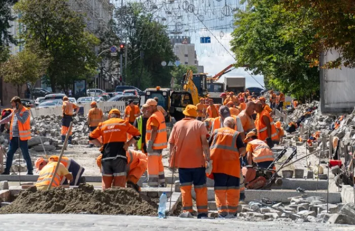 Reconstruction of a street in Kyiv