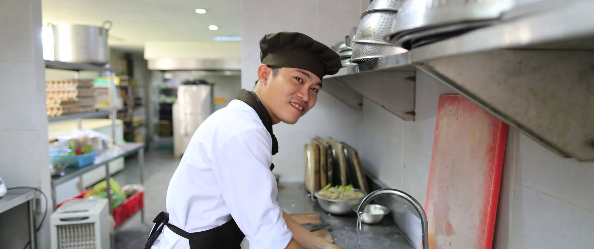 A young cook in a hotel in Bình Thuận, VietNam